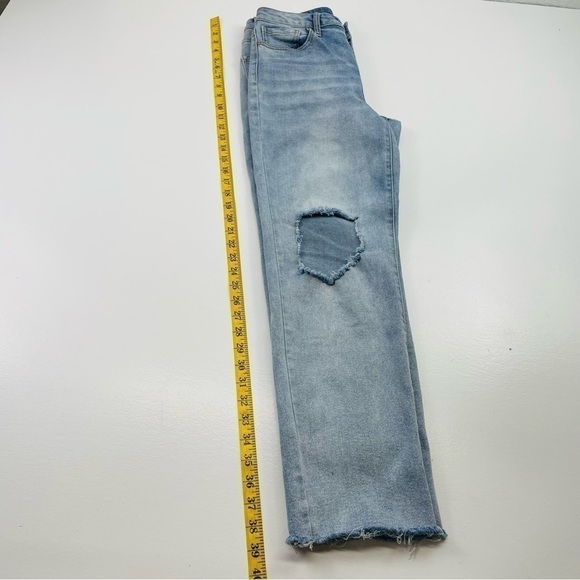 Rsq jean high rise straight leg women size 27 rips at the knees and raw hem - Picture 8 of 12